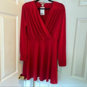 H&M Red Vneck Dress